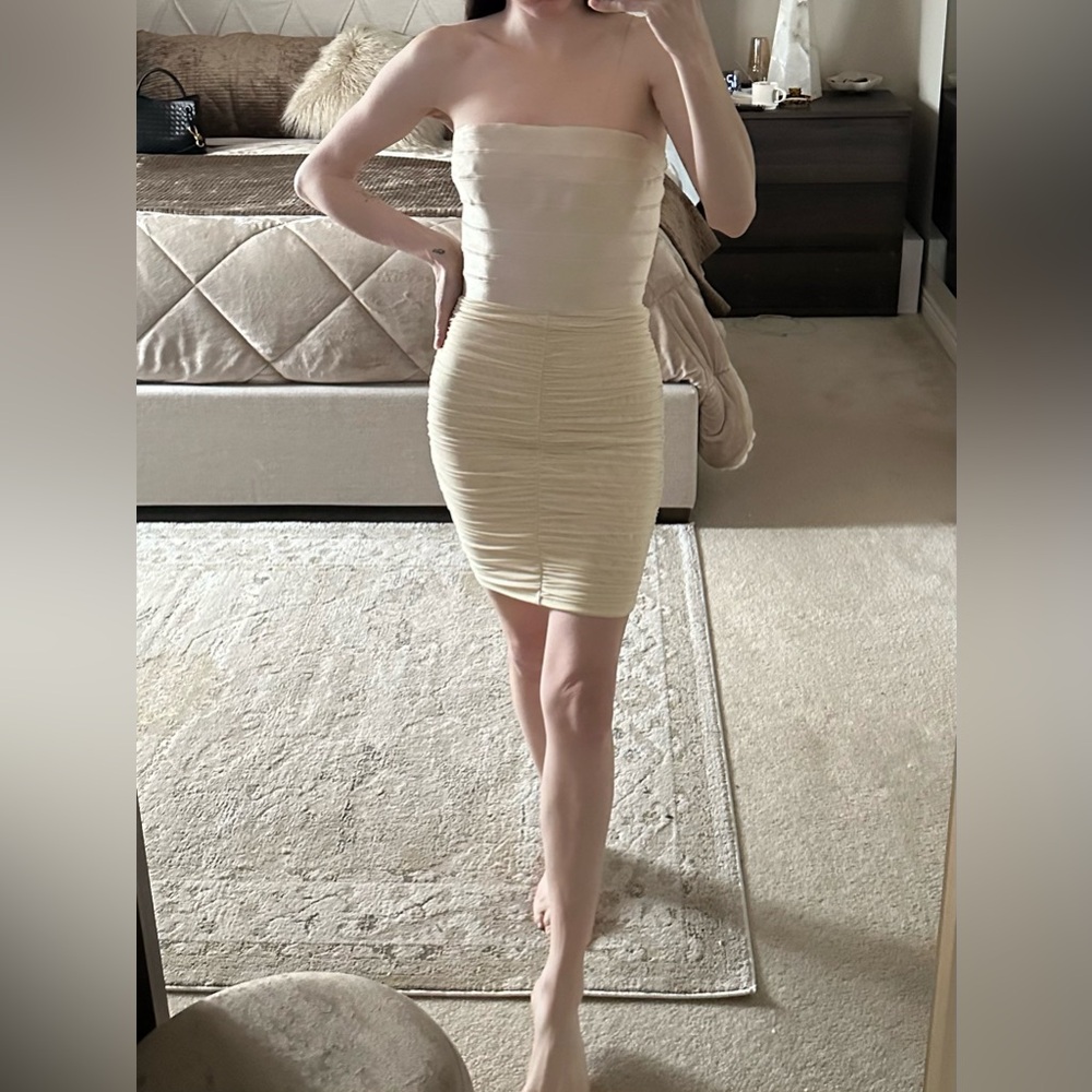 Bebe Off White Mini Dress